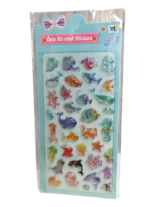 Sea animals stickers 3d