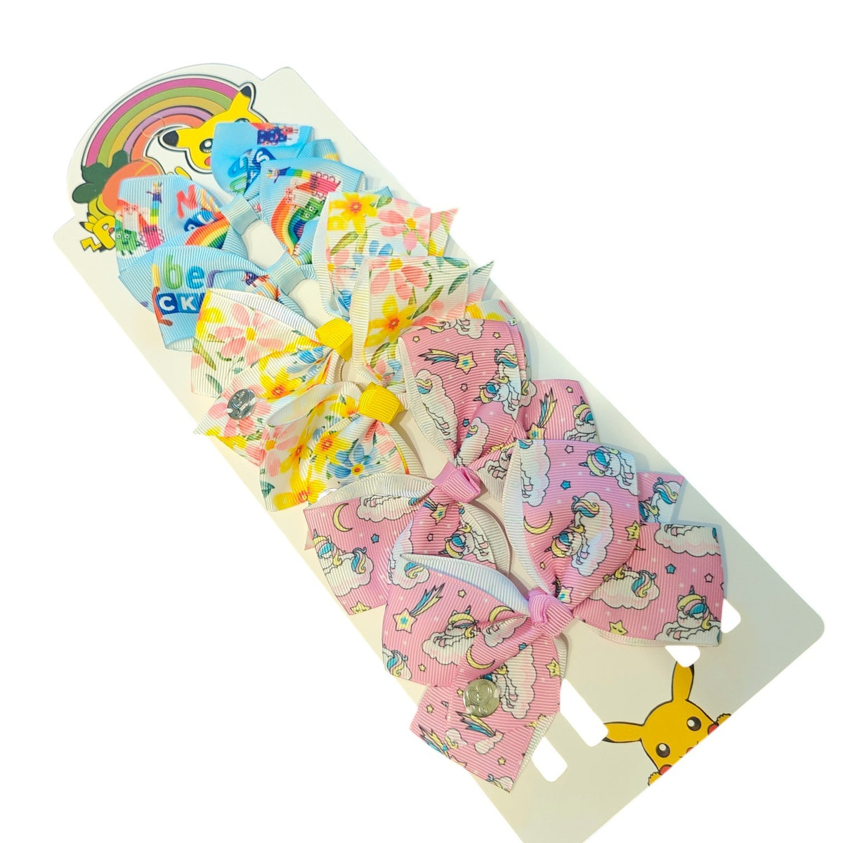 3 pairs of hair bow pins (random)
