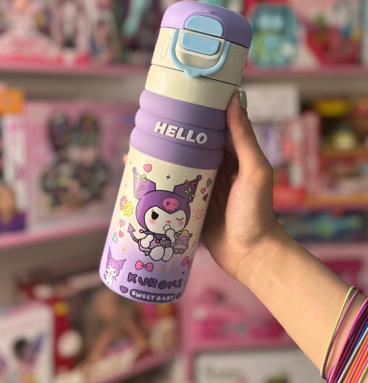 Kuromi stainless steel thermos water bottle