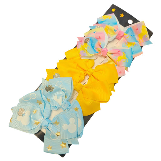 3 pairs of hair bow pins (random)