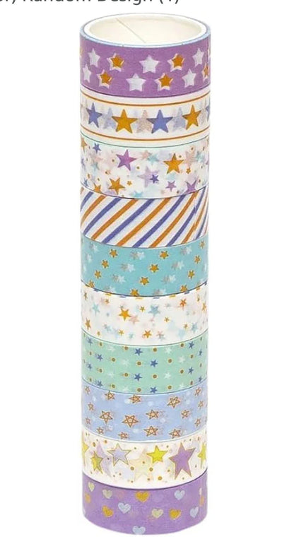 Star Washi tape 10 pcs size 15mm (HZ0315C)