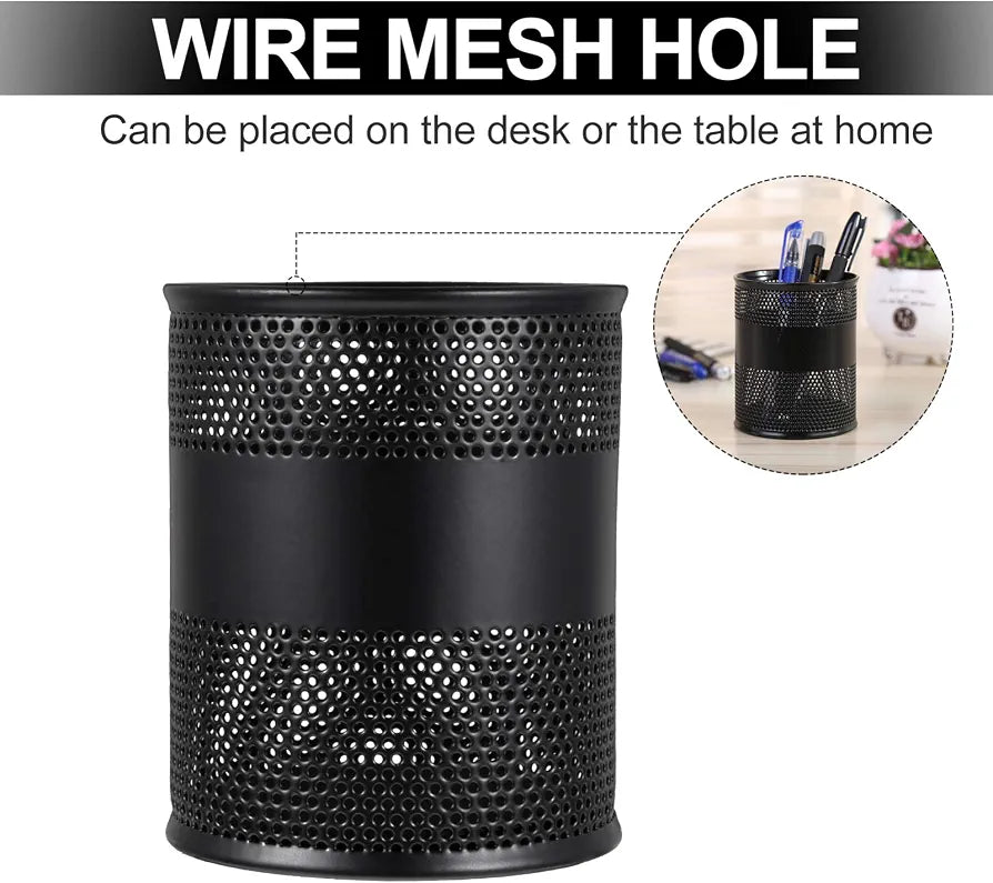 METAL MESH PEN JAR BLACK #803
