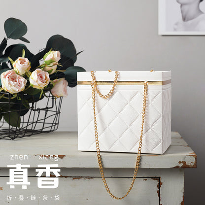 Multipurpose Gift bags / flower gift box with golden chain (removable flower stand from inside)