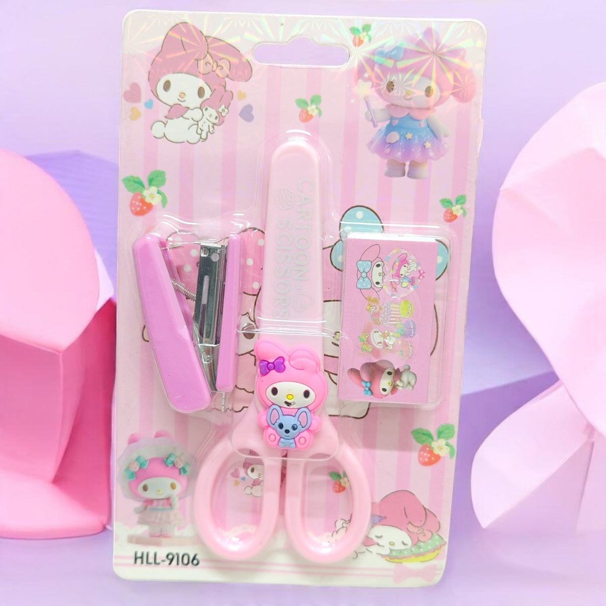 CARTOON MINI STAPLER SET WITH SCISSOR # 9016