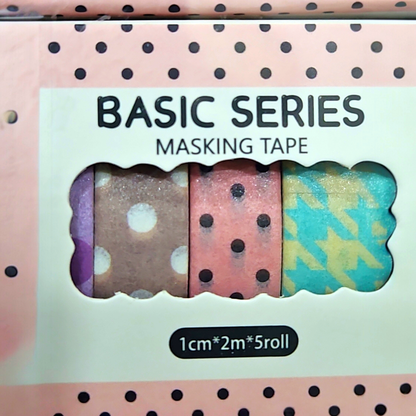 Washi Tape basic series 1 cm size of 5 rolls