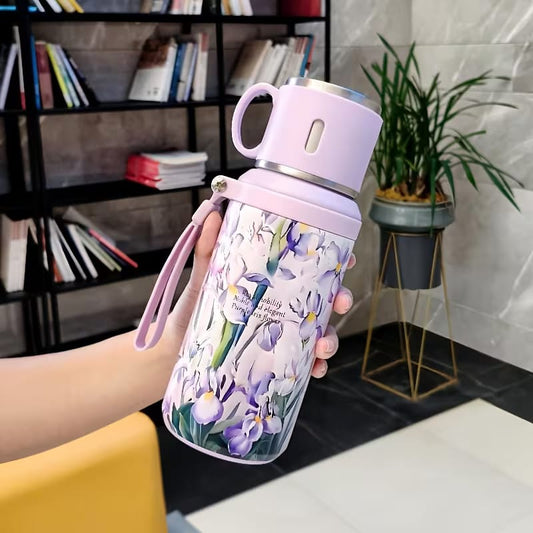 Peony thermal insulated stainless steel cup