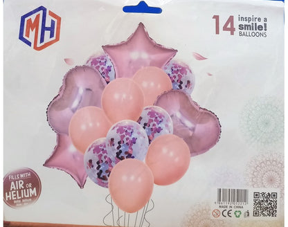 Confetti party balloons 14 pcs