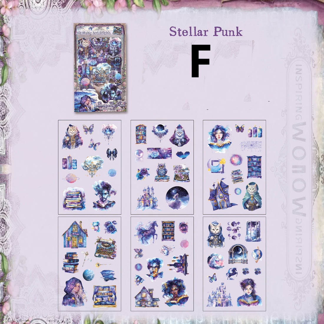 The floating world collection 6 pcs sticker sheets