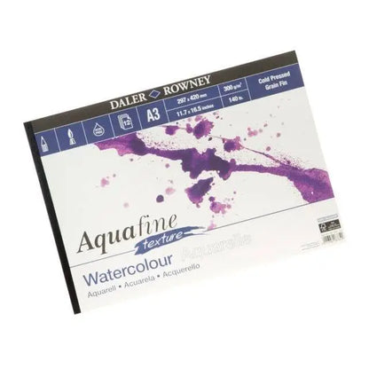 Daler Rowney Aquafine Watercolor Pad – 12 Sheets 300gsm Textured Paper (COLD PRESSED)