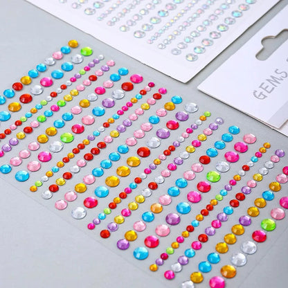 Multicoloured rhinestones
