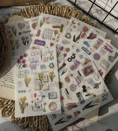 Sunset kissing the moon stickers in 6 sheets (ZJWD)