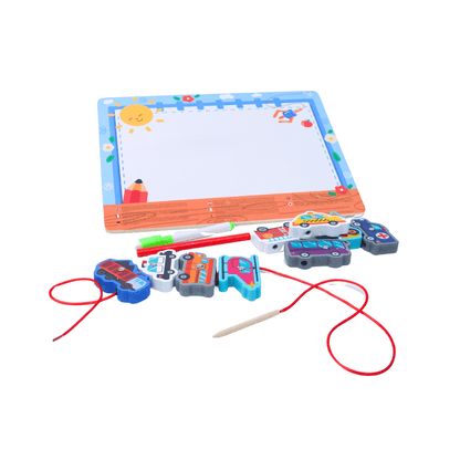 4 in 1 insect wooden board, threading, magnetic, sorting, white board
