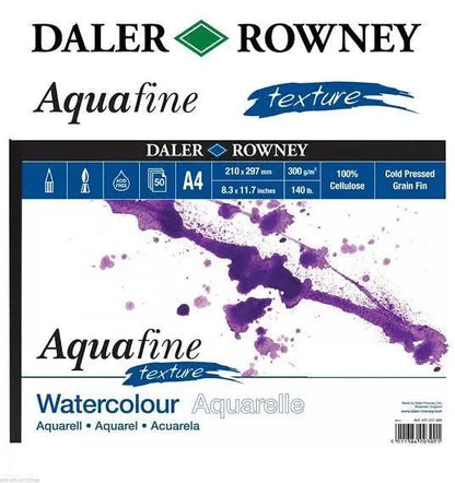 Daler Rowney Aquafine Watercolor Pad – 12 Sheets 300gsm Textured Paper (COLD PRESSED)