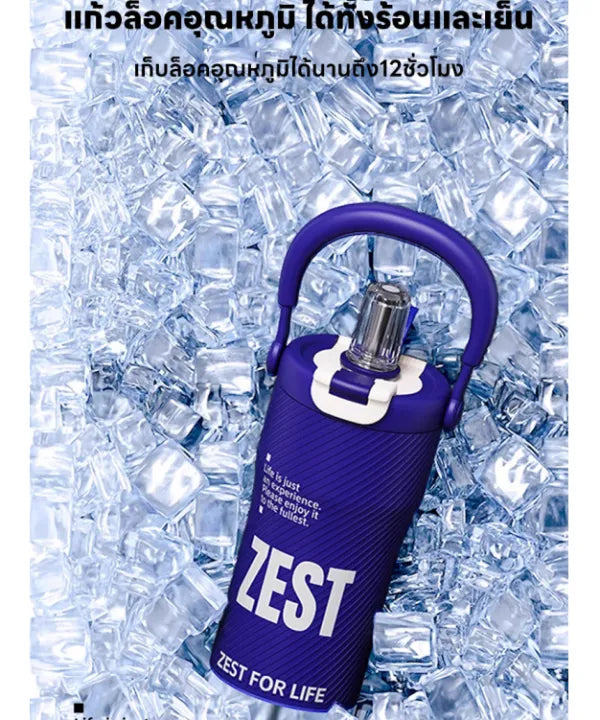 ZEST 800ml Portable Sports Insulated Straw Tumbler – Hot & Cold Vacuum Flask