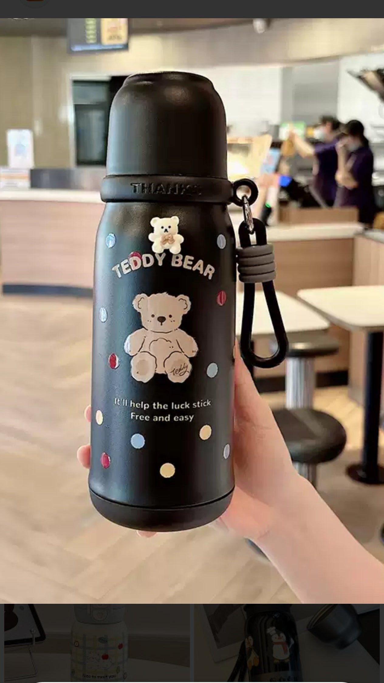 Black Teddy Bear stainless steel thermos flask 500ml (DY- BW1258)