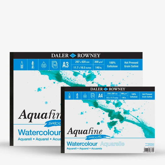 Daler Rowney Aquafine Watercolor Sketchbook – 300Gsm ( HOT PRESSED)