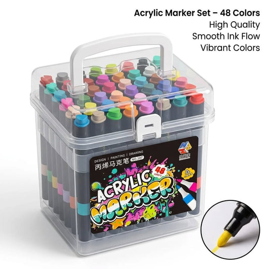 Dual-Tip Acrylic Markers for Multi-Surface Use (huihuajia)
