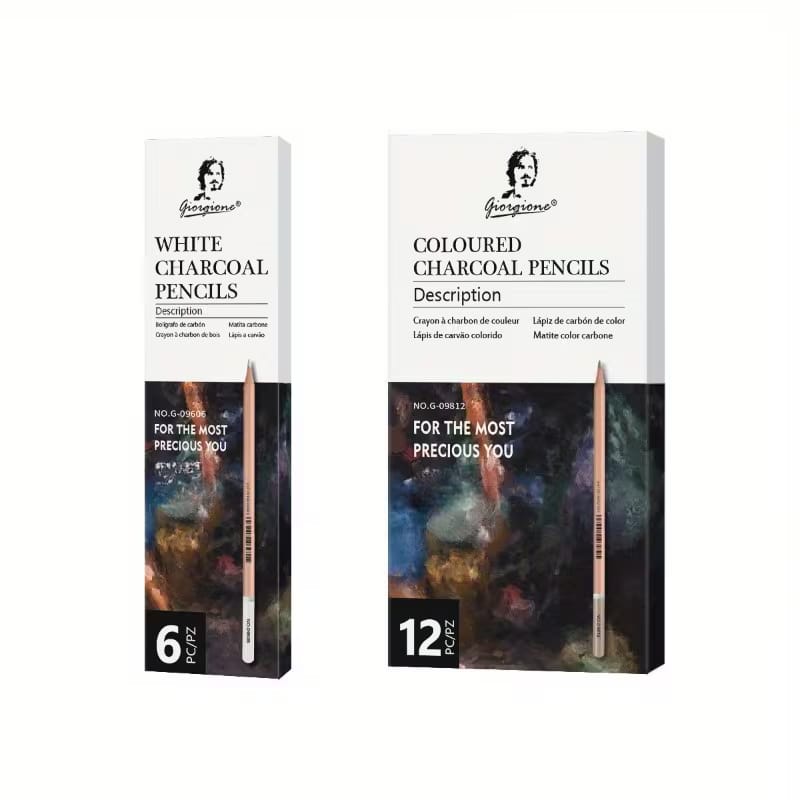Giorgione white charcoal 6 pencils set
