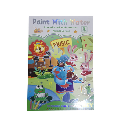 DIY water paint coloring book with brush and detachable pages