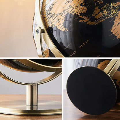 World Globe 20Cm (8") Black & Cooper Fine Metal Base