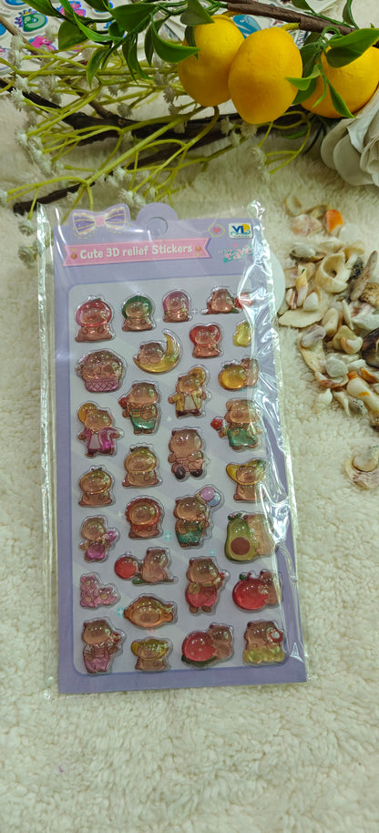 Capybara stickers 3d
