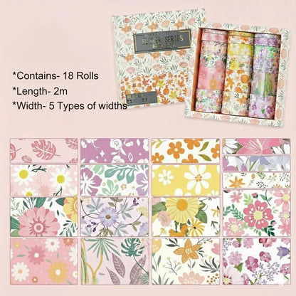 Flower series 18 rolls washi tape (JD3064)