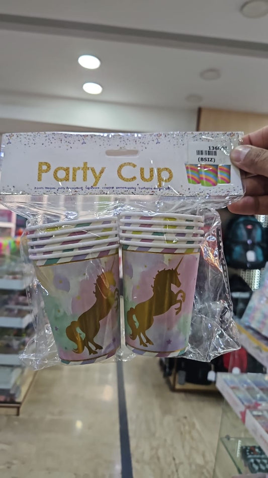 12 Disposable party glasses/ cups unicorn