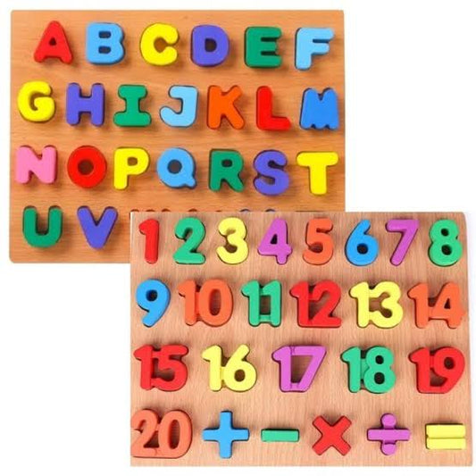 ABC 123 wooden board