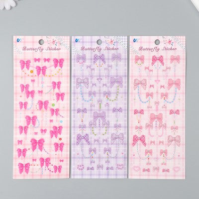 Pinteresty stickers single sheet with rhinestones ribbon n floral series