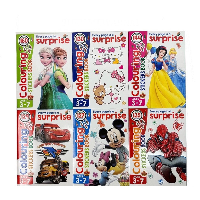 Fine quality pages for coloring book with stickers