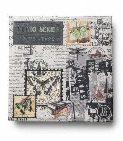 Retro series 18 rolls of washi tape JD3064