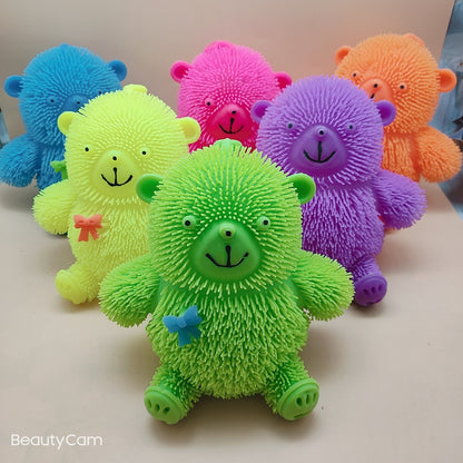 SQUEEZE MESH BALL  WITH LIGHT SOFT TOY