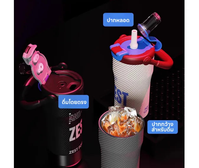 ZEST 800ml Portable Sports Insulated Straw Tumbler – Hot & Cold Vacuum Flask