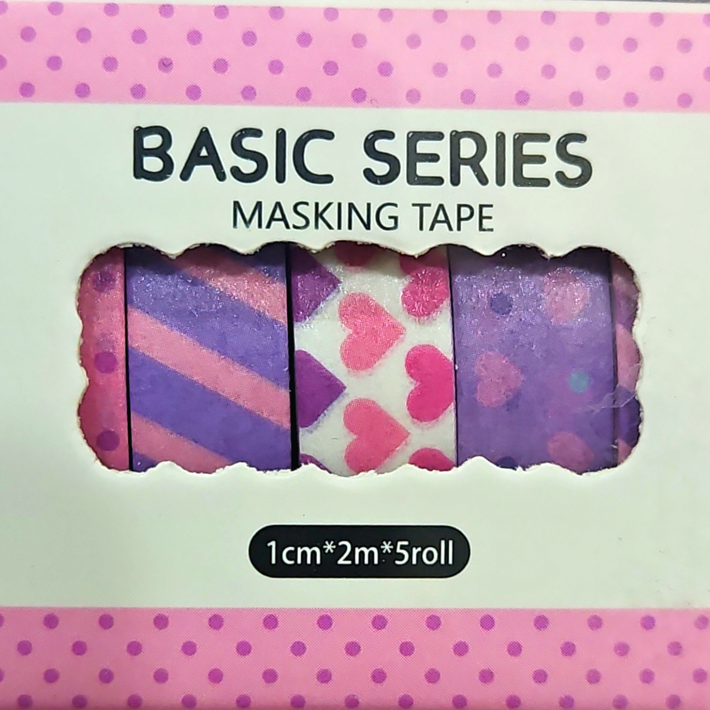 Washi Tape basic series 1 cm size of 5 rolls