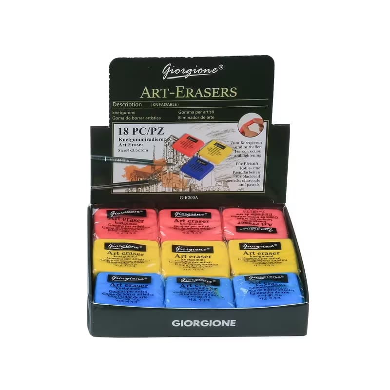 Giorgione Kneadable Strong Sketch Soft Erasers Pack ( 4.5*3.5*1 cm Size) #GK200A