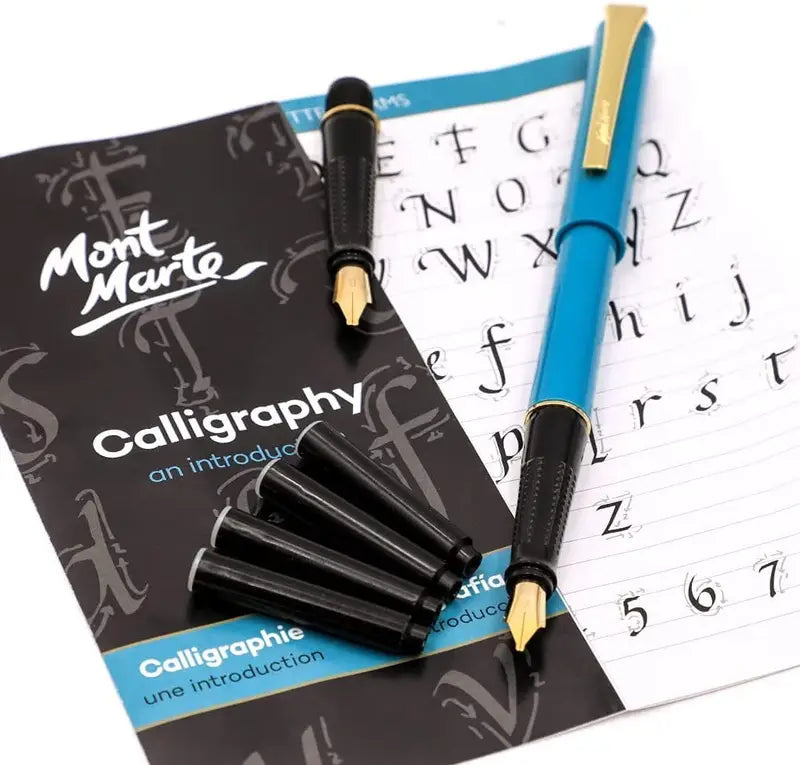 Mont marte calligraphy pen 2 nibs set with 8 pcs