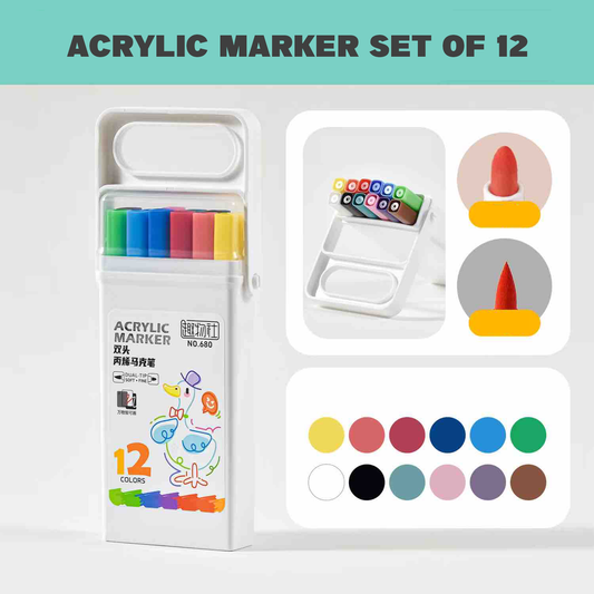 Acrylic markers with dual tip (#680)