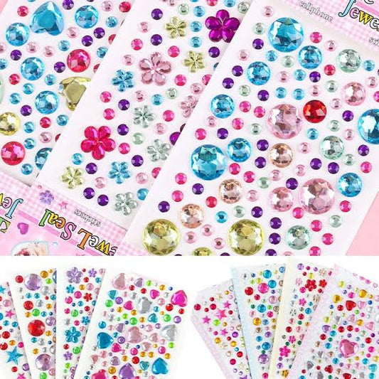 Multicoloured rhinestones