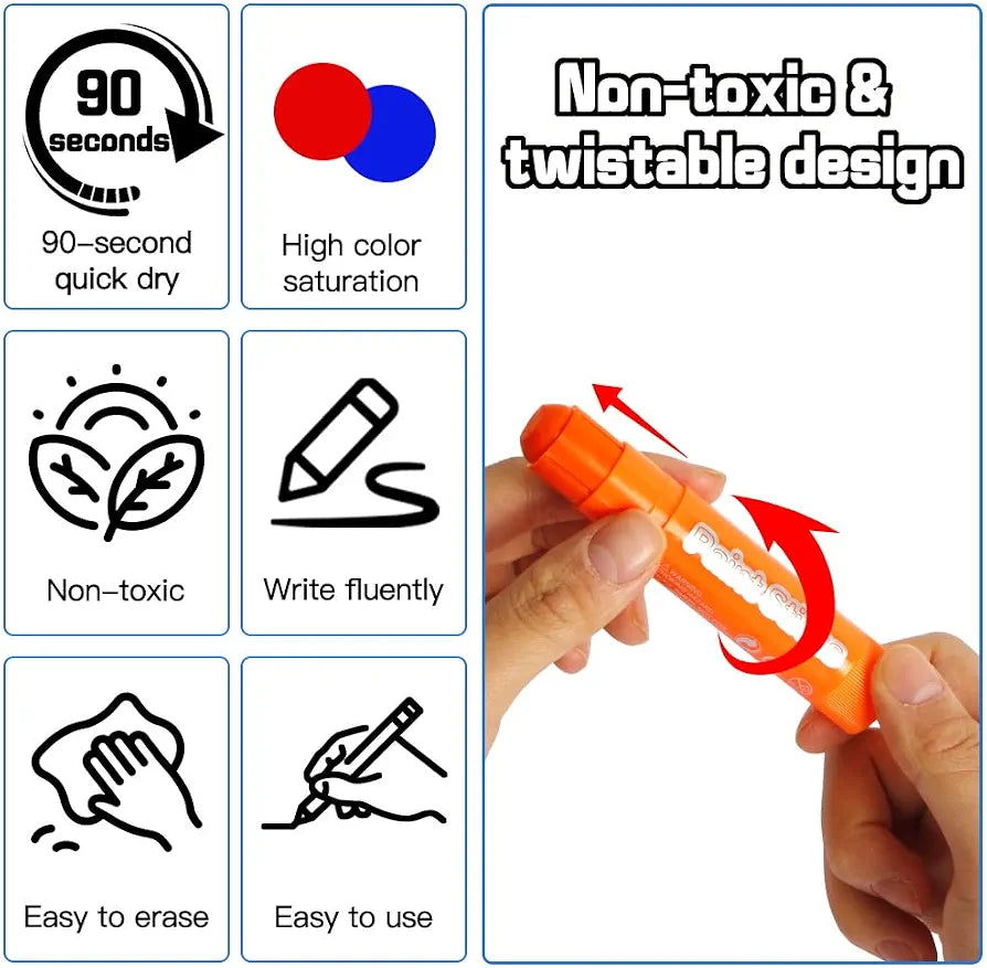 Abby paint sticks  washable for kids 12 colors (Ap303-12)