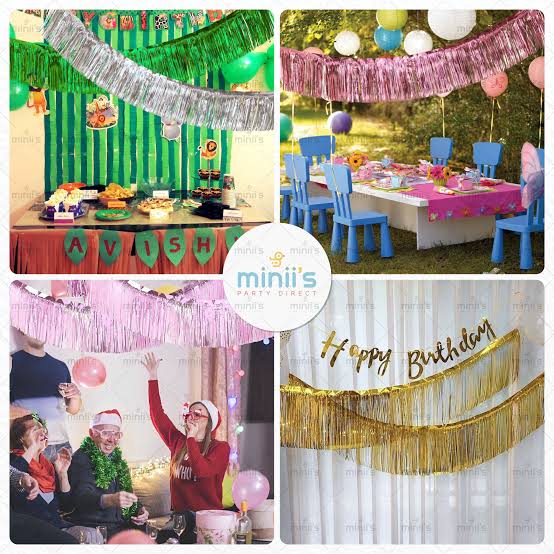 Foil curtain fringes for party and decorations at events