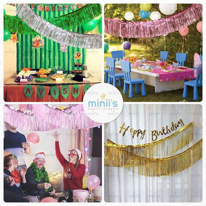 Foil curtain fringes for party and decorations at events