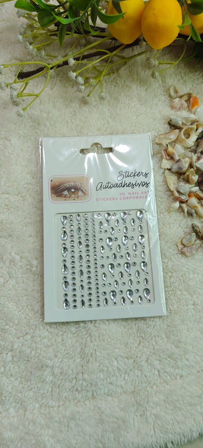 Face, hair, nail stickers autoadhesives