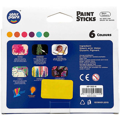 Abby paint sticks  washable for kids colors (Ap303)