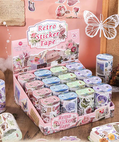 Washi Retro sticker Tape Roll size 7.2cm (JD3110A)