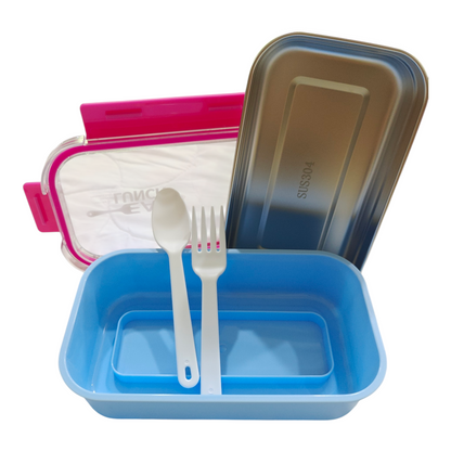 Stainless steel lunchbox with spoons (6906)