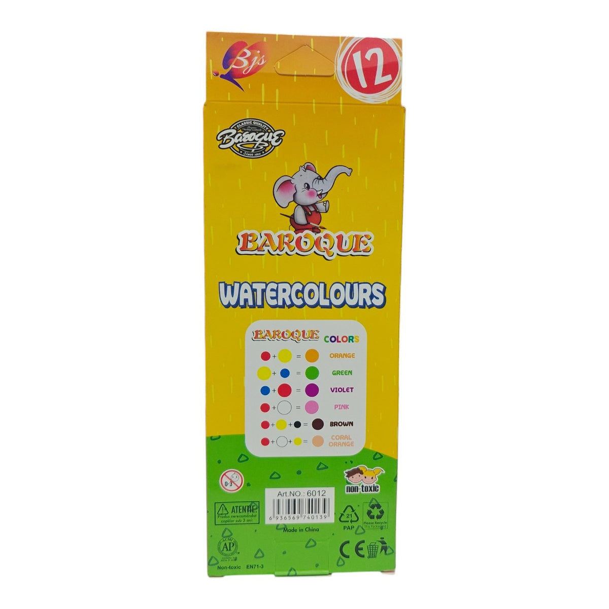 WATER COLOR KIT 12 PCS # 6012