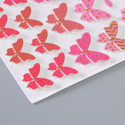 Pack of 16 5D DIY Butterfly pink Stickers (S1-06)