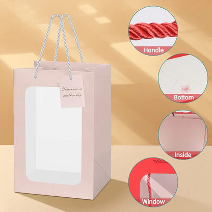 Transparent windowed gift bags