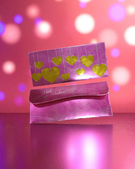 Pack of 6 money envelopes metallic golden foil printed