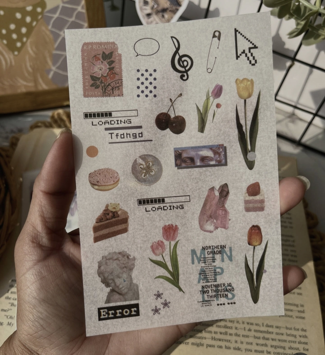 Sunset kissing the moon stickers in 6 sheets (ZJWD)